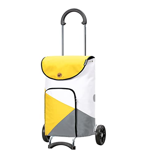 Andersen Shopper Scala Stahl mit Rad Ø 15 cm und 47 Liter Tasche Ester gelb