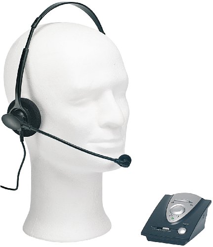 Callstel Telefon Verstärker: Profi-Telefon-Headset inklusive Connector-Box für Festnetz-Telefone (Headset Westernstecker)