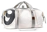 Reisetasche recyceltes Segeltuch Kutter XL Weiss Zahl Grau Gurte Grau von 360 Grad