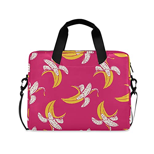 Laptop-Tasche mit Bananen-Frucht-Muster, Laptophüllen Aktentasche 33 35,6 cm (13 14 15,6 Zoll) Computer Messenger Bag mit Schultergurt für Damen Herren Mädchen Jungen