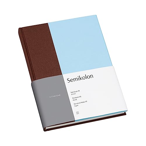 Semikolon 364832 – Notizbuch Cutting Edge A5 liniert - 176 Seiten, cremeweißes Papier – Lesezeichen – pecan ice