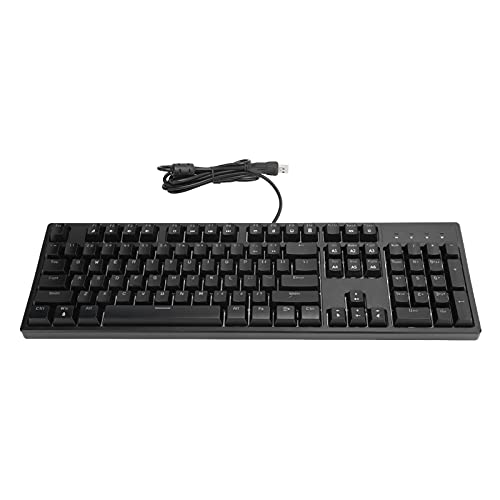 Heayzoki Mechanische Gaming-Tastatur,Gaming-Tastatur mit RGB-Hintergrundbeleuchtung,104 Tasten Mini Tragbare Ergonomie Volle Taste Keine Auswirkungen,Mechanischer Schlüsselschaft(Schwarz)