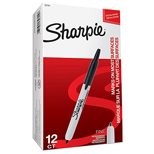 Sharpie S0810840 Permanent Marker mit einziehbarer Spitze, 12er-Box