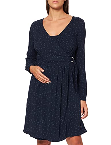ESPRIT Maternity Damen Dress WVN Nursing ls AOP Kleid, Blau (Night Blue 486), (Herstellergröße: 36)