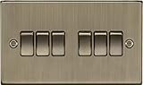 Knightsbridge CS42AB 2-Wege-Schalter, quadratisch, antikes Messing, 10 A, 6 G, 230 V