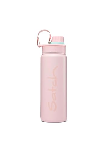 satch Edelstahl-Trinkflasche - Satch Trinkflasche aus Edelstahl BPA-frei 0,5l, Auslaufsicher und Kohlensäure geeignet, für Heiße und Kalte Getränke - Rose Steel - Rosa