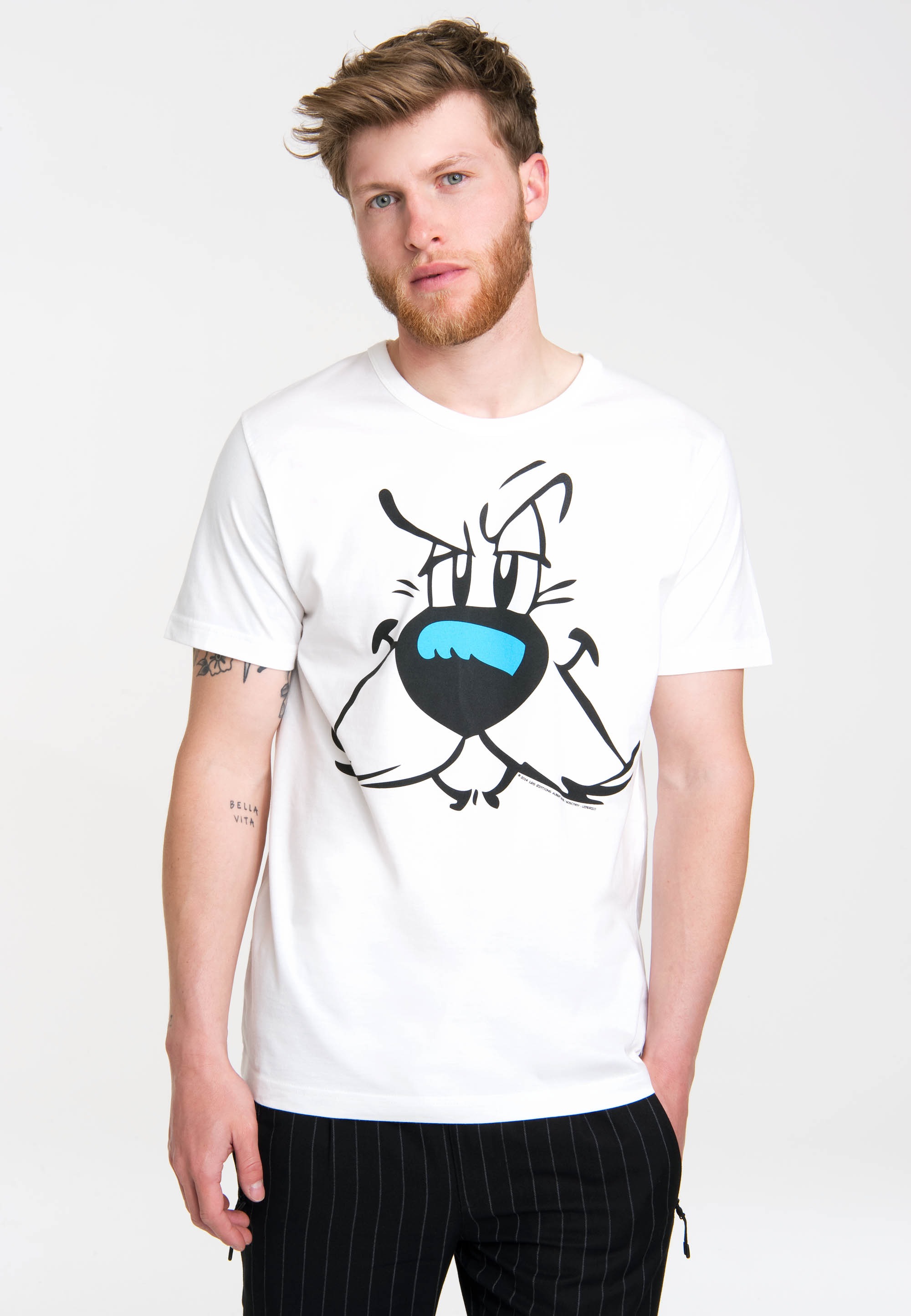 Logoshirt®️ Asterix & Obelix I Idefix T-Shirt Unisex I Motiv-Shirt altweiß kurzärmlig Rundhalskragen I Lizenziertes Originaldesign I hochwertiger Logo-Print I Baumwolle I Vintage T-Shirt
