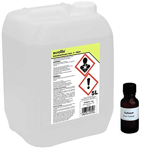 5 Liter Eurolite P (Profi) Nebelfluid + 30 ml Duftstoff Pina Colada, Smoke-Fluid, Nebel-Fluid-Flüssigkeit für Nebelmaschine (5 L Fluid -P- + Duft Pina Colada)
