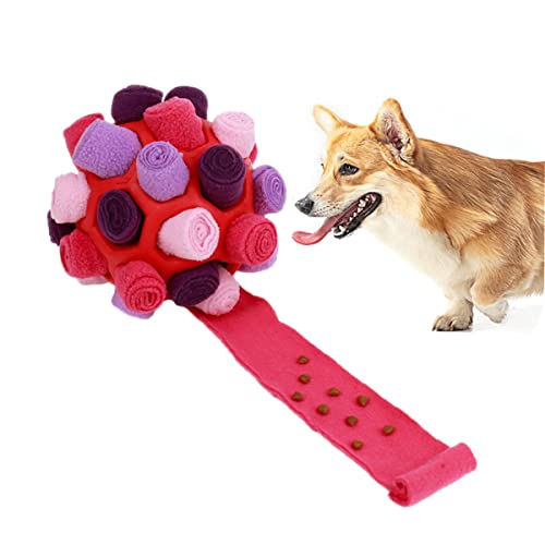JIAWEIIY Interaktiver Hundespielzeugball, Kauspielzeug für Hunde, Futtermatte, Schnüffelball für Hunde, natürliche Futtersuche, Stimulationsspielzeug für kleine, mittelgroße Haustiere (B) (D)