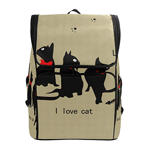 FANTAZIO Rucksack für den Außenbereich, mit Katzenmotiv, für Reisen, Wandern, Camping, Freizeit-Rucksack, groß