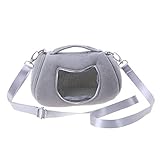 Haustier Tragetasche, Tragbare Atmungsaktive Hamster Ratten Schultertasche Handtasche Reise Wandern Haustier Tasche Winter Warme Käfig Nest Eichhörnchen Zubehör (Color : Grey)