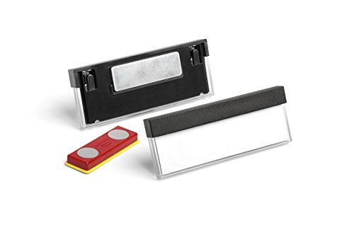 Durable 850501 Namensschild Select (17 x 67 mm, mit Magnet) Packung à 25 Stück schwarz