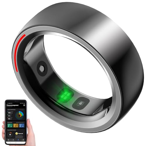 Newgen Medicals Smart Ring: Fitness- & Schlaftracker-Ring mit Herzfrequenz- & SpO2-Anzeige, Gr. 12 (Tracker Ring, Tracking Ring, Armbanduhren)