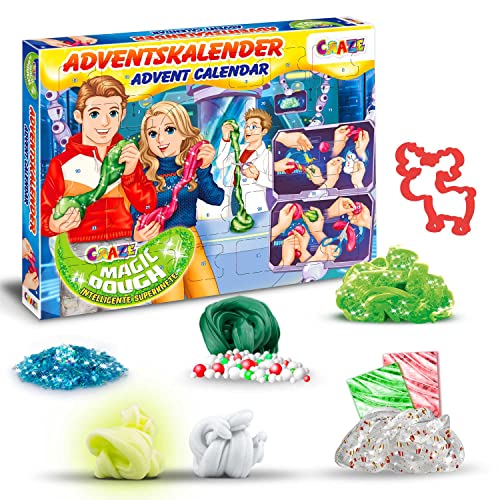 MAGIC DOUGH Adventskalender Kinder - Spielzeug Adventskalender mit Knete, 24 Tolle Überraschungen intelligente Superknete