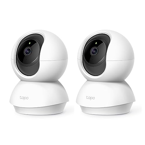 TP-Link Tapo C200P2 360° Überwachungskamera für den Innenbereich, 1080P, Nachtsicht, Bewegungserkennung, Zwei-Wege-Audio, kompatibel mit Alexa&Google Assistant, für Babys/Haustiere, 2 stück Tapo C200
