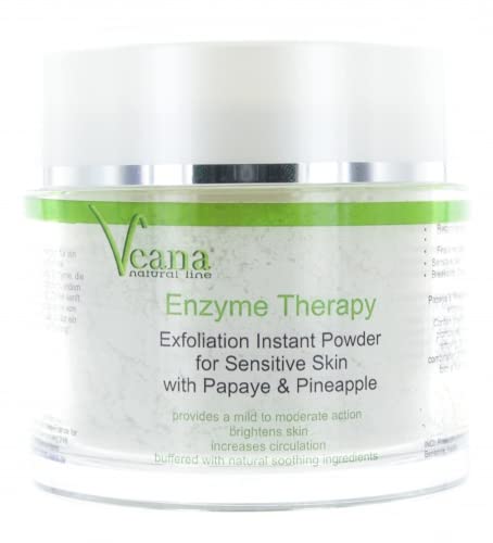 Veana Enzyme Peeling Pulver (100g) für ca. 50 Gesichts- Anwendungen mit Papaya und Ananas, hautklärend, porentiefe Hautreinigung, auch bei Akne