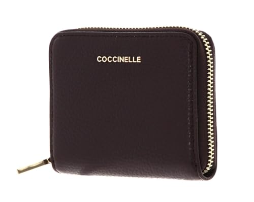 Coccinelle Metallic Soft Leather Zip Around Wallet Darkbrown
