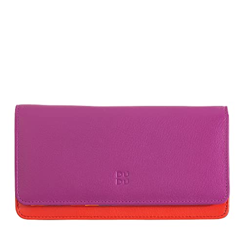 Mehrfarbige Kuvert - Brieftasche in Leder der Marke DuDu Fuchsia