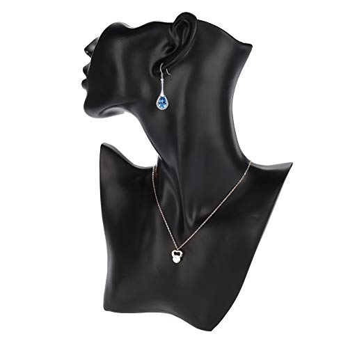 XingYue Direct Halskette Ohrring Halter Schaufensterpuppe Kopf Büste Stand Modell Shop Schmuck Display Rack (Color : Black)