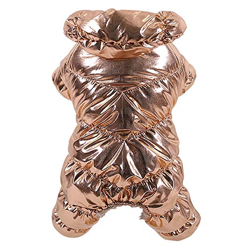 ZANGAO Warme Hundekleidung for Französische Bulldogge Mops Chihuahua Yorkies Kleidung Winter Haustier Mantel Jacke Hunde Haustiere Kleidung Ropa Perro (Color : Gold, Size : XL)