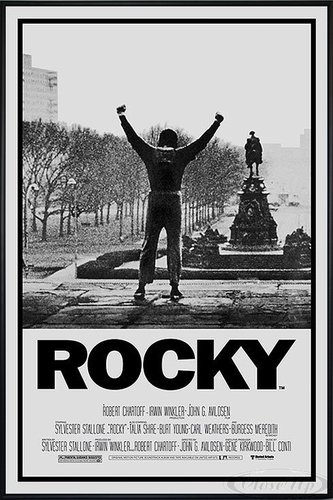 Close Up Rocky Poster Hauptplakat (93x62 cm) gerahmt in: Rahmen schwarz