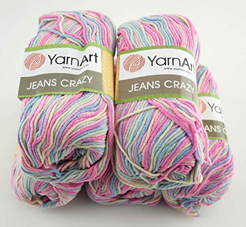 YarnArt Jeans Crazy 500g Farbverlaufswolle 55% Baumwolle 10x50g (7205)