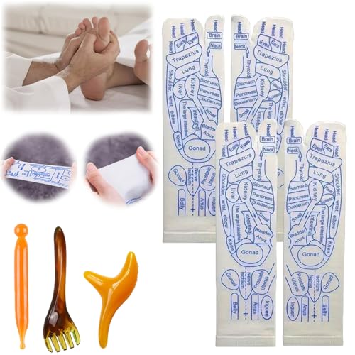 Acupressure Reflexology Foot Massage Socks, Reflexology Massage Socks, Acupressure Socks, Foot Massage Socks With Reflexology Chart (Women,2PC)