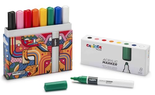 Carioca 45209 Acryl-Marker, mehrfarbig, 8 unità (Confezione da 1)