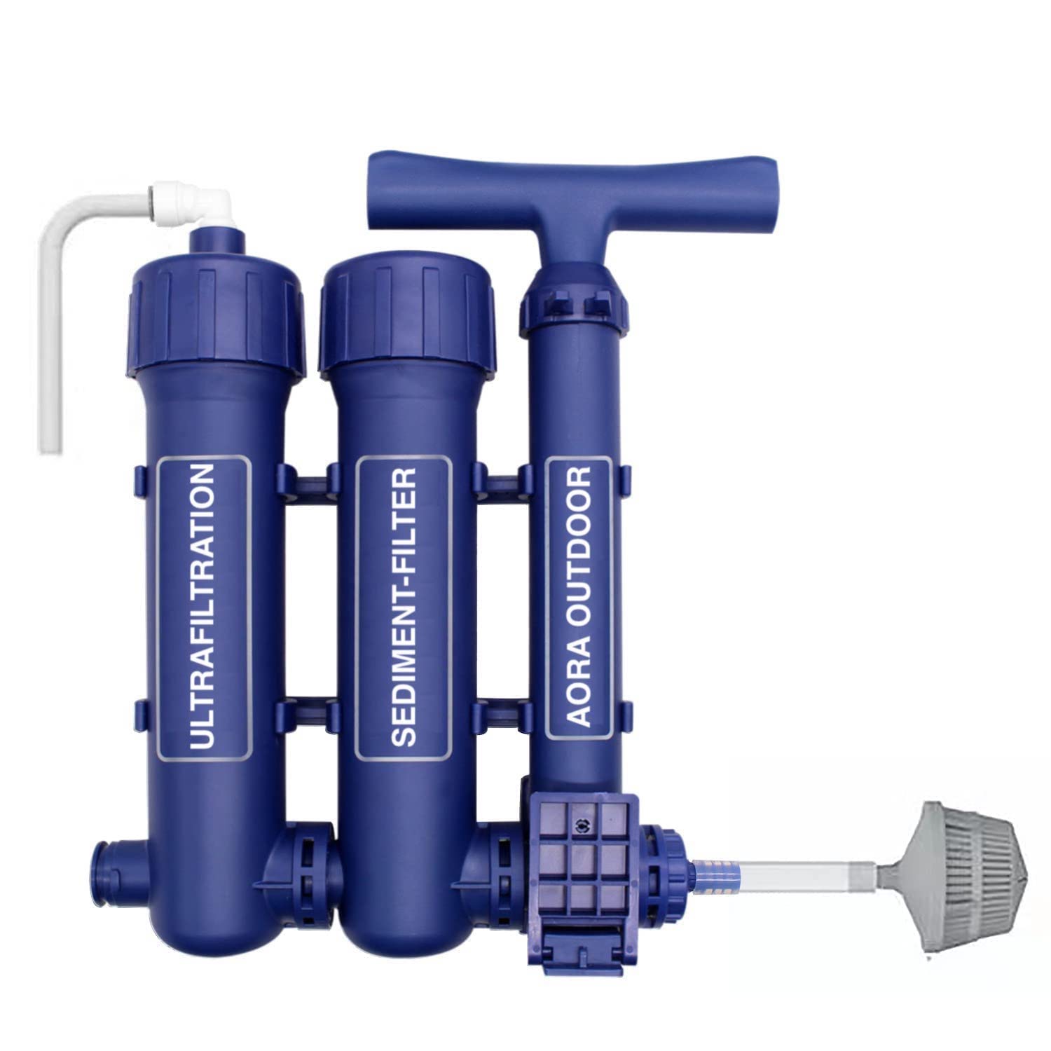 HYDROSOLVE Outdoor Tragbarer Wasserfilter Camping Notfall Wasseraufbereitungssystem mit Handpumpe Filtration für Wandern und Camping (Wasserfilter)