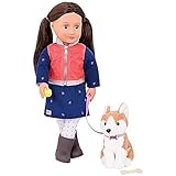 Our Generation – 46 cm Puppe & Haustier – Braune Augen & brünettes Haar – Husky Plüschtier – Rollenspiel – Spielzeug für Kinder ab 3 Jahren – Leslie