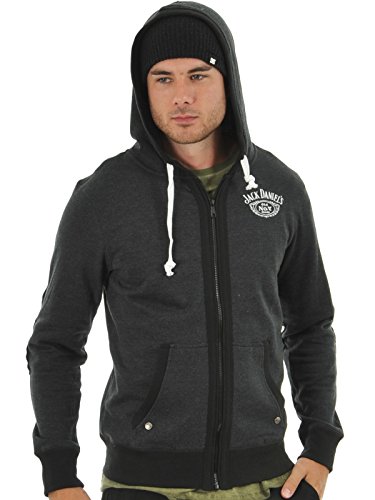 Meroncourt Herren Jack Daniel's Men's Old No. 7 Brand Logo Full Length Zipper Hoodie, Small, Kapuzenpullover, Grau (Grey Grey)