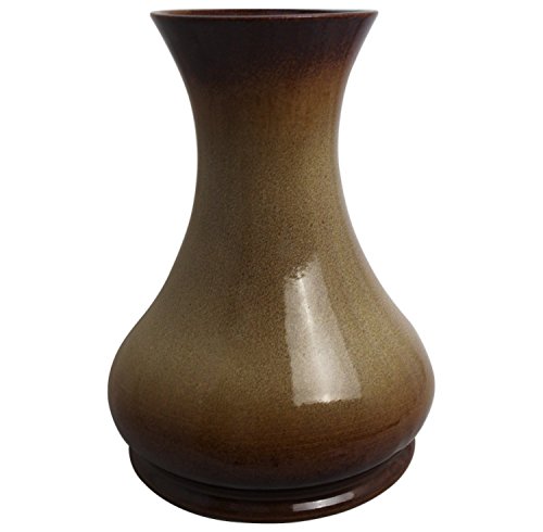 traditionelle Grabvase, D=20cm H=27.5cm, braun-geflammt, aus Steinzeug (hochwertige Keramik)