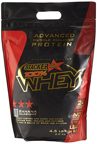 Stacker2 100% Whey Protein Proteinshake Eiweißshake Eiweiß Bodybuilding (Banana 2 kg)