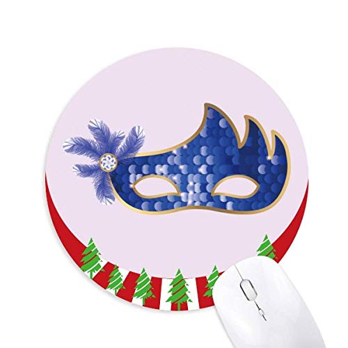 Blaue Maske Happy Karneval Of Venice Round Rubber Maus Pad Weihnachtsdekoration