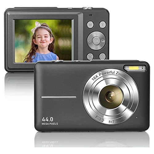 wiianoxd 1080P Full HD Digitalkamera 44MP Kamera 2,4 Zoll LCD Bildschirm 16X Digitalzoom Kamera Mini Videokamera