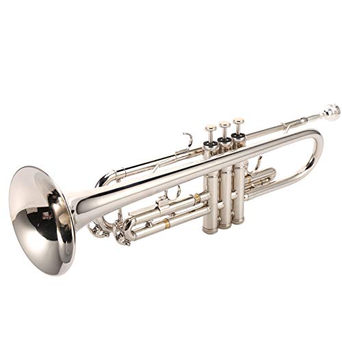 Silberne Trompete, Trompete mit Mundstück aus hochwertigem Messing für Instrument
