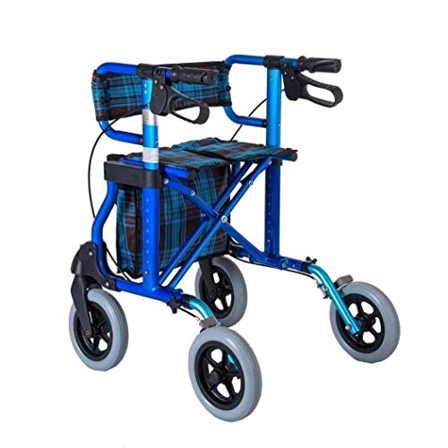 Rollator s Rollator Mobility Rollators with Seat, Rollator Wheeled Walking Aid Foldable Adjustable Height with Brakes and Carry Bag