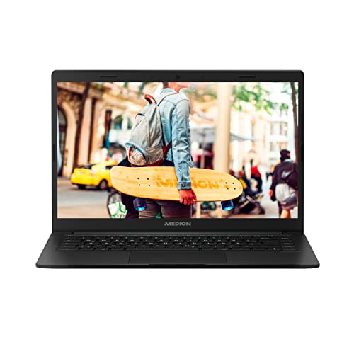 MEDION E4251 35,6 cm (14 Zoll) Full HD Notebook (Intel Celeron N4020, 4GB DDR4 RAM, 64GB Flash-Speicher, Webcam, Win 10 Home im S Modus)