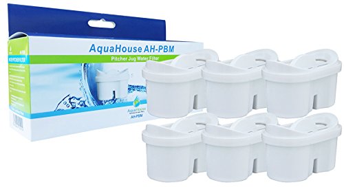 AquaHouse Universal Kannen Wasserfilter Kartuschen Kompatibel mit Brita Maxtra Wasser Filter - Pack von 6