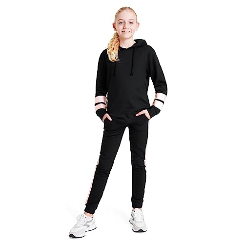 CityComfort Jogginganzug Kinder Mädchen Trainingsanzug Teenager Kapuzenpullover und Jogginghose Set (Holografisch, 9-10 Jahre)