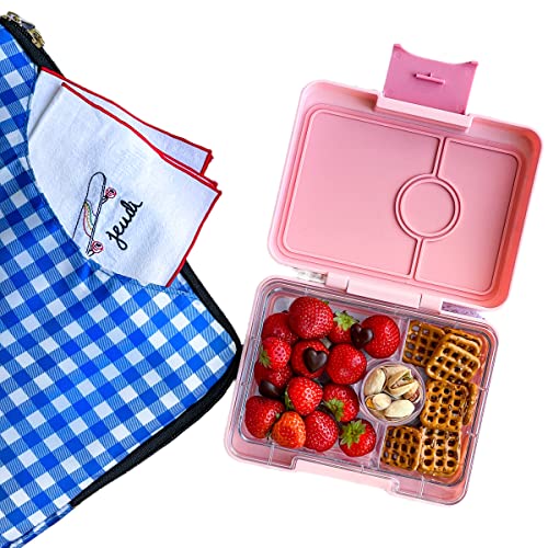 yumbox Snack S Lunchbox (Coco Pink Rainbow) - kleine Brotdose mit 3 Fächern | Kinder Bento Box für Kindergarten, Schule - passt in den Schulranzen