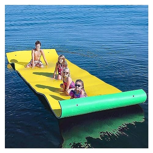 Schwimmende Wassermatte, schwimmendes Wasserpolster, für See, Wassertrampolin für Kinder und Erwachsene, reißfeste XPE-Schaumstoffmatte für See, Strand, Ozean (Größe: 3,5 m x 1,8 m x 2,2 cm)