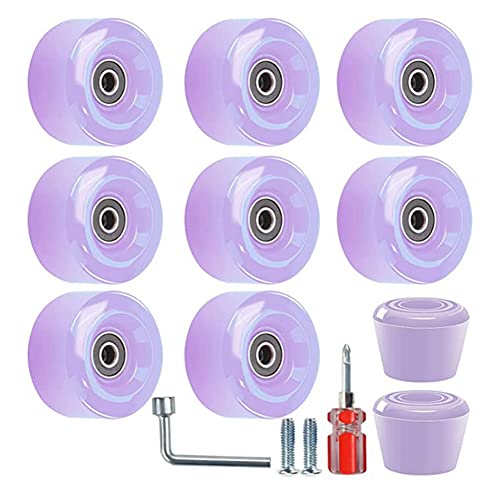 DINESA Skate Wheels PU Skate Wheels 32 X 58mm, 82A with Bearings, 2 Toe Plugs, Replacement Parts for Outdoor or Indoor