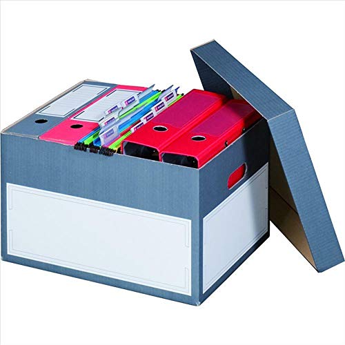 Archivbox Archivschachteln mit Deckel und Tragegriffen 414 x 331 x 266 mm anthrazit Karton für Ordner 10 Stück