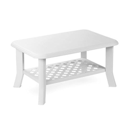PROGARDEN Niedriger Tisch Niso 90 x 60 x 46 cm weiß