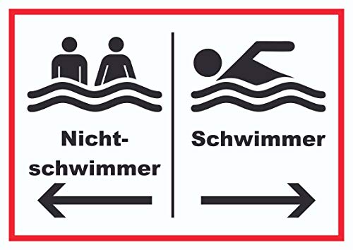 Nichtschwimmer Schwimmer Schild A3 (297x420mm)