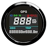 Digitaler GPS-Tachometer LCD-Geschwindigkeitsmessgerät Kilometerzähler mit GPS-Antenne für Auto Motorrad 52 mm 9-32V