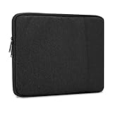 Cadorabo Laptop/Tablet Tasche 15,6'' Zoll in SCHWARZ – Notebook Computer Tasche aus Stoff mit Samt-Innenfutter und Fach mit Anti-Kratz Reißverschluss – Schutzhülle Sleeve Case