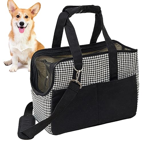 Raxove Katzen-Einkaufstasche-Träger | Baumwoll-Canvas-Katzentrage-Handtasche | Tragbare kleine Hundetasche, Haustier-Reisetasche, atmungsaktive Umhängetasche für Kaninchen, Katzen, mittelgroße Hunde