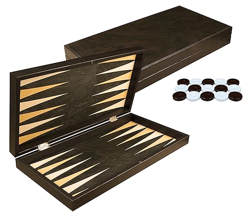 Deluxe Holz Backgammon Set Imperial im XXL Format 48x49cm (Imperial Noble-Brown)